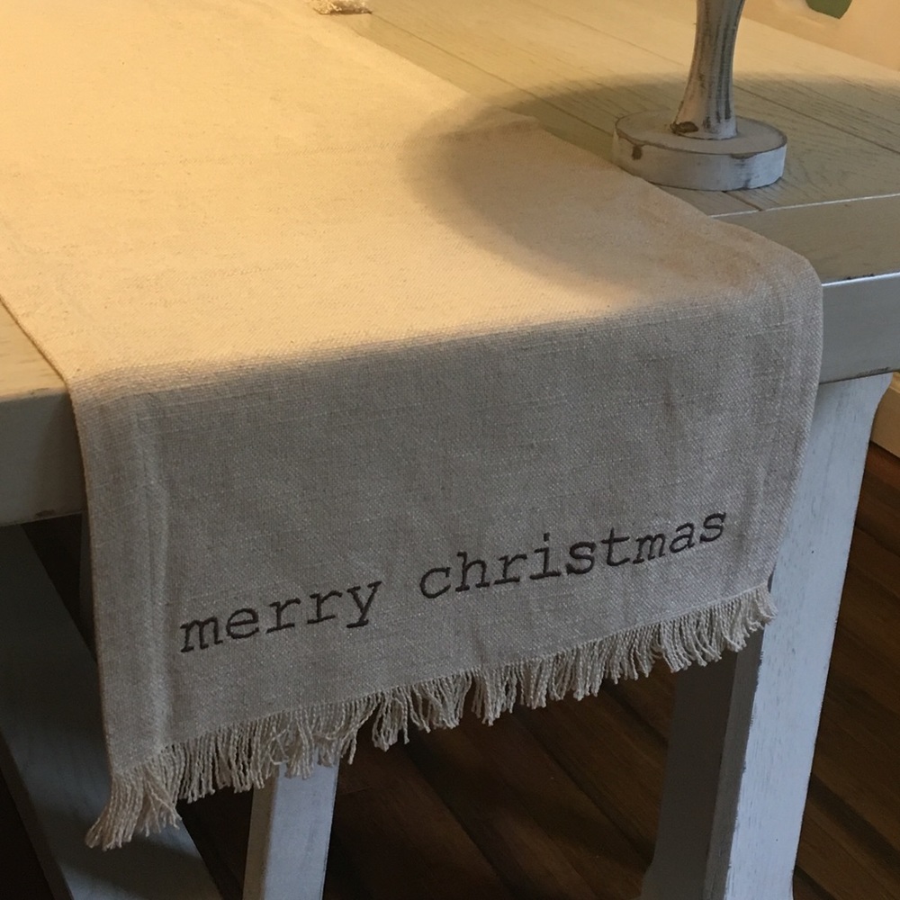 MERRY CHRISTMAS Table Runner  14 x 72 NWT by Robert Stanley